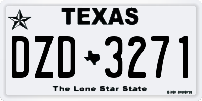 TX license plate DZD3271