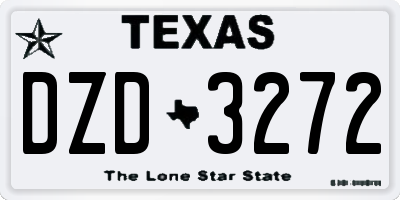 TX license plate DZD3272