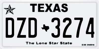 TX license plate DZD3274