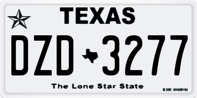 TX license plate DZD3277