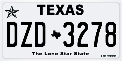 TX license plate DZD3278