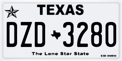 TX license plate DZD3280