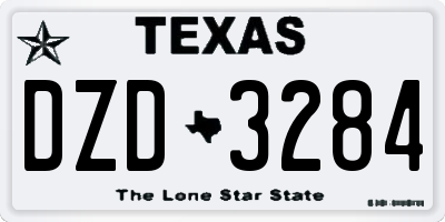 TX license plate DZD3284