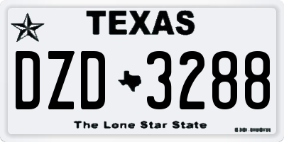 TX license plate DZD3288