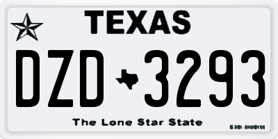 TX license plate DZD3293