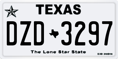TX license plate DZD3297
