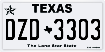 TX license plate DZD3303