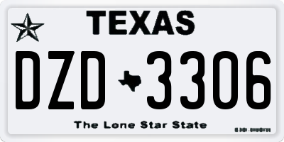 TX license plate DZD3306
