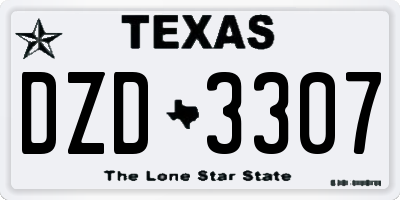 TX license plate DZD3307