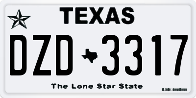 TX license plate DZD3317