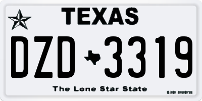 TX license plate DZD3319