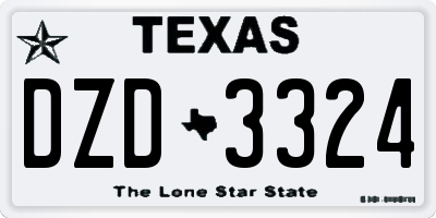TX license plate DZD3324
