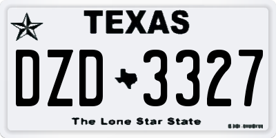 TX license plate DZD3327