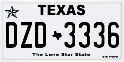 TX license plate DZD3336