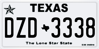 TX license plate DZD3338