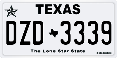 TX license plate DZD3339