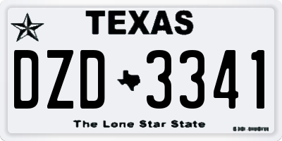 TX license plate DZD3341