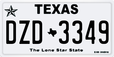 TX license plate DZD3349