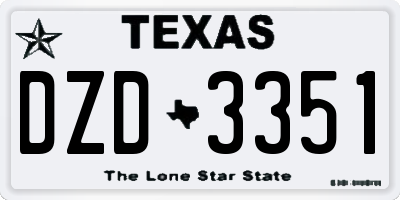 TX license plate DZD3351