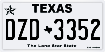 TX license plate DZD3352