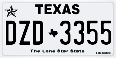 TX license plate DZD3355