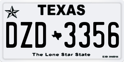 TX license plate DZD3356
