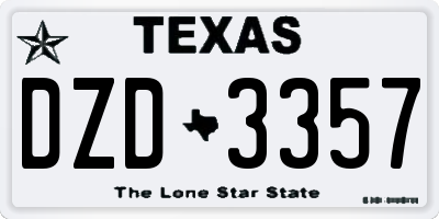 TX license plate DZD3357