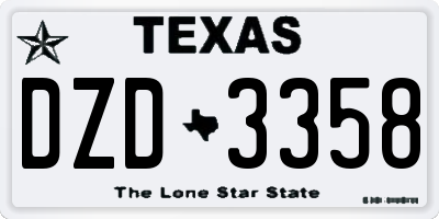 TX license plate DZD3358
