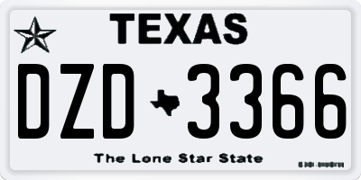 TX license plate DZD3366
