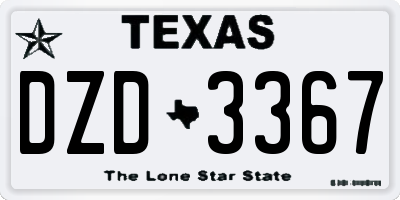 TX license plate DZD3367