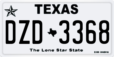 TX license plate DZD3368