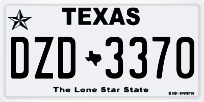 TX license plate DZD3370