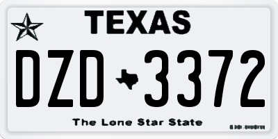 TX license plate DZD3372