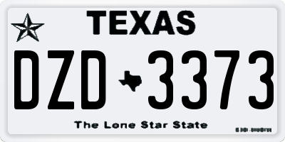 TX license plate DZD3373