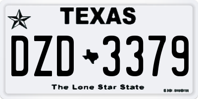 TX license plate DZD3379