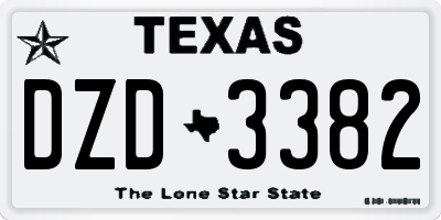 TX license plate DZD3382