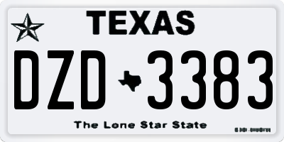 TX license plate DZD3383