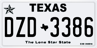 TX license plate DZD3386