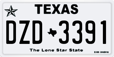 TX license plate DZD3391