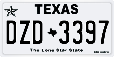 TX license plate DZD3397