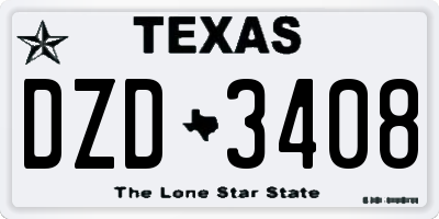 TX license plate DZD3408