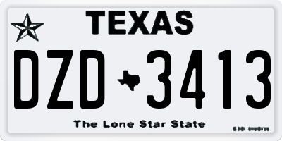 TX license plate DZD3413