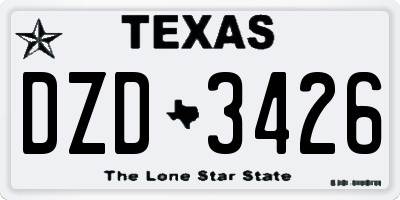 TX license plate DZD3426