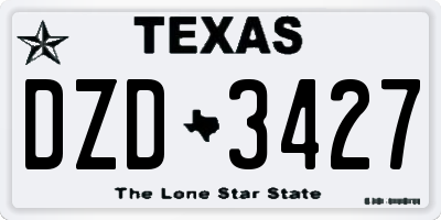 TX license plate DZD3427