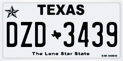 TX license plate DZD3439