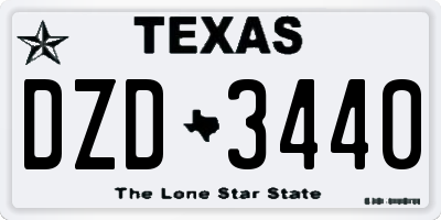 TX license plate DZD3440