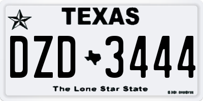 TX license plate DZD3444