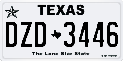 TX license plate DZD3446