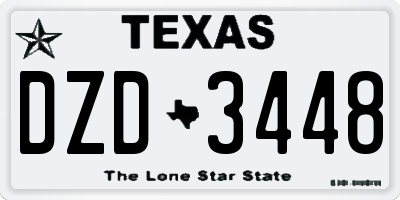TX license plate DZD3448