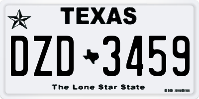 TX license plate DZD3459